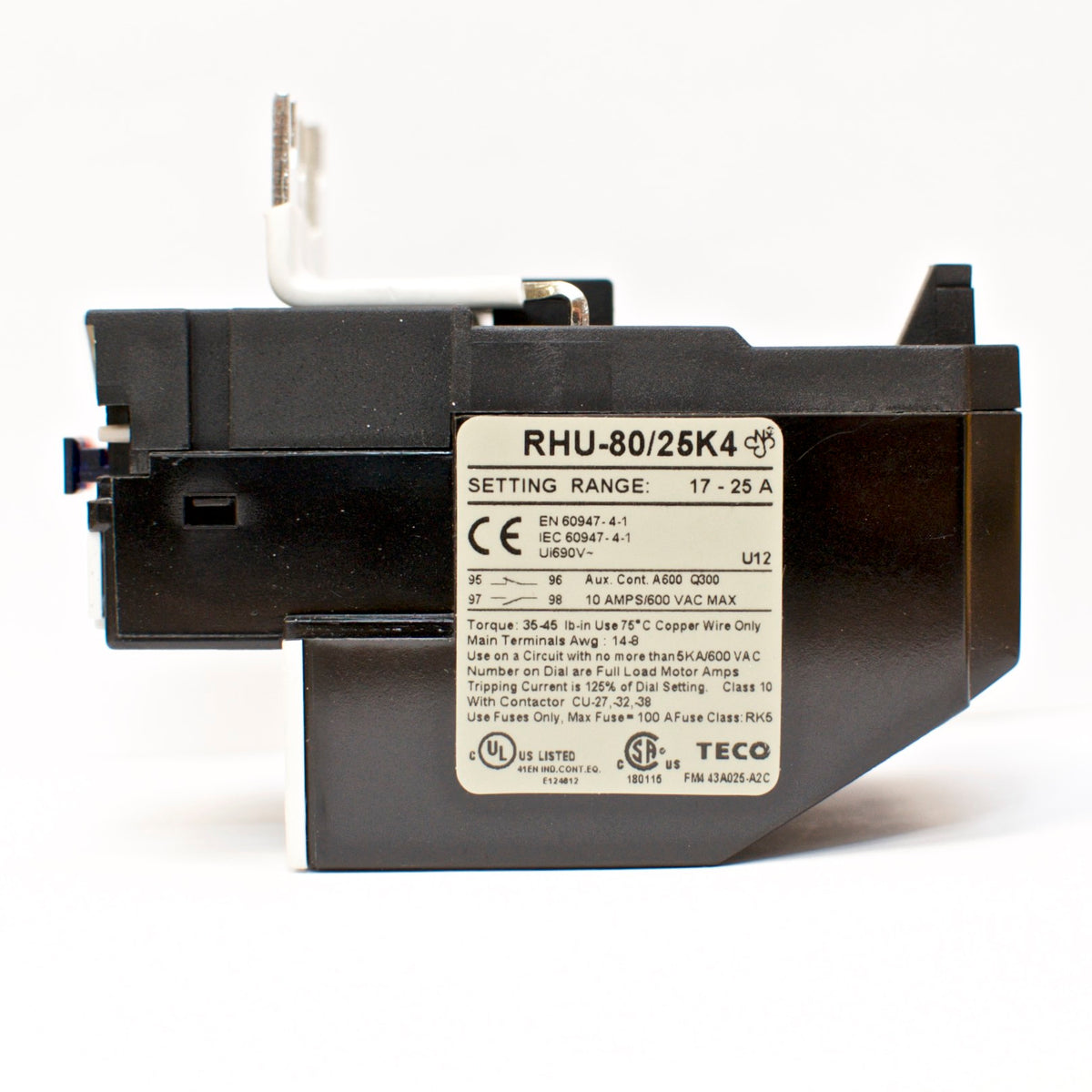 TECO RHU-80/25K4 thermal overload relay, Current range: 17 ~ 25A
