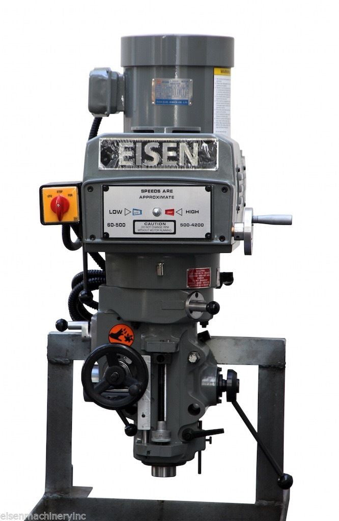 Eisen S-2AH-1PHASE milling machine head, R8 taper, 2 HP, 220V, 1-phase
