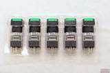FUJI AH164-SL5G11E3 Green Pushbutton Command Switch 24VDC LED (Pack of 5)
