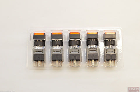 FUJI AH164-SL5O11E3 Orange Pushbutton Command Switch 24VDC LED (Pack of 5)