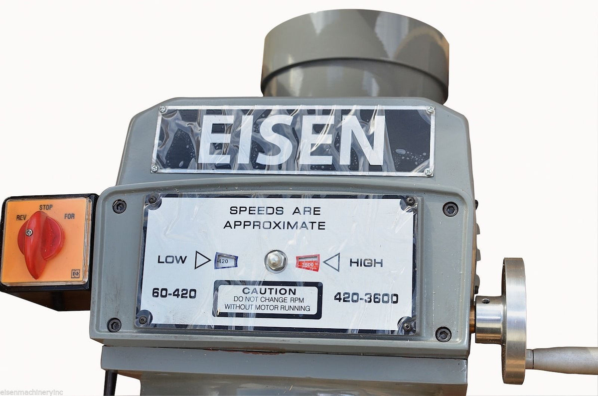 Eisen S-4AH milling machine head, NT40 spindle taper, 5 HP, 220V, 3-phase