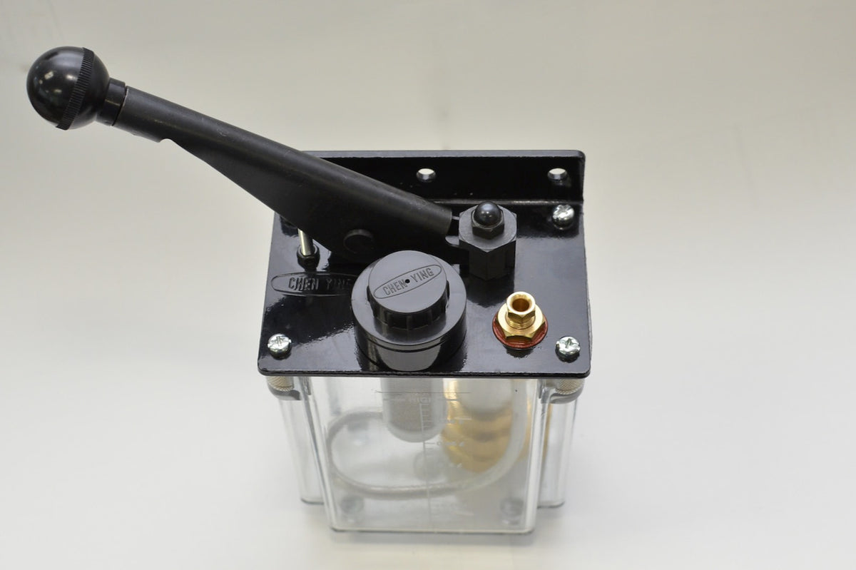 1 liter BIJUR-style Manual Lubrication Unit for Bridgeport mills, CKE-8 Oil Pump