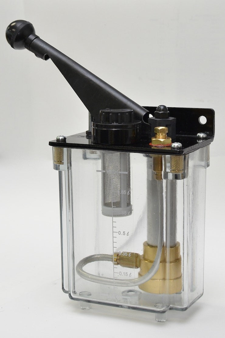 1 liter BIJUR-style Manual Lubrication Unit for Bridgeport mills, CKE-8 Oil Pump