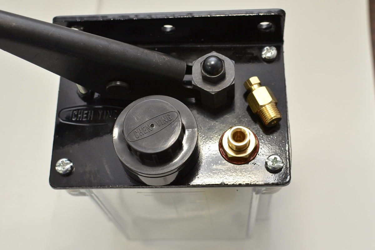 1 liter BIJUR-style Manual Lubrication Unit for Bridgeport mills, CKE-8 Oil Pump
