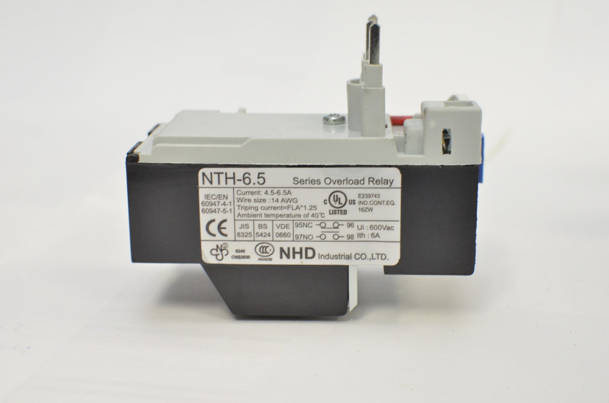 NHD thermal overload relay NTH-6.5 2PE, 4.5 ~ 6.5 amp