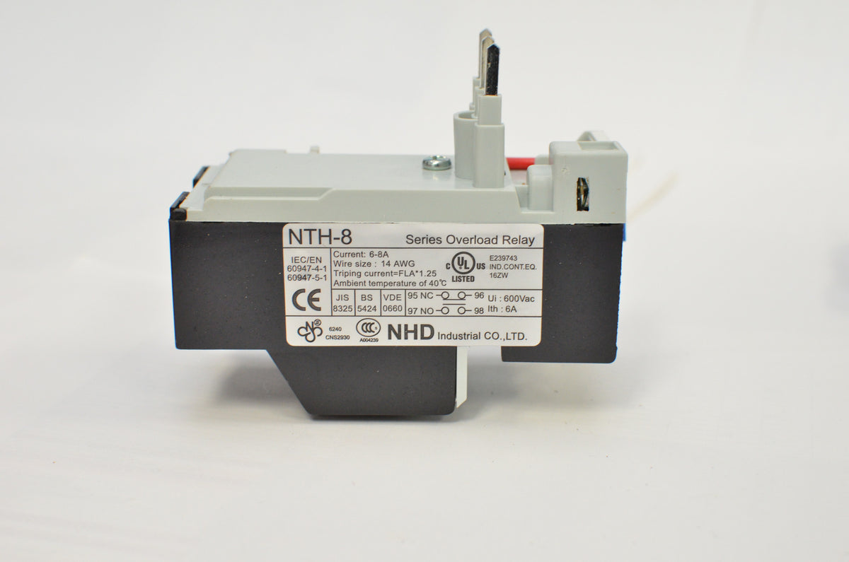 NHD thermal overload relay NTH-8 2PE, 6 ~ 8 amp