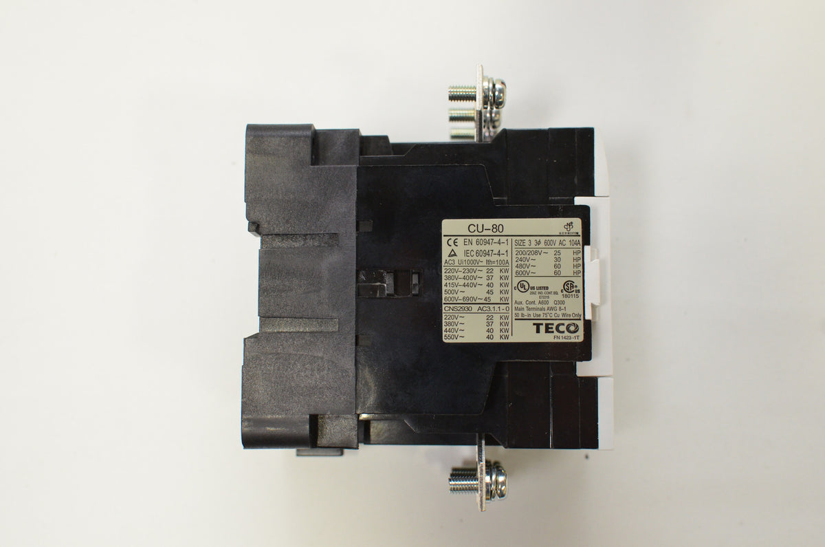 TECO CU-80 Magnetic Contactor, 104 Amp, 3 Phase, 110V Coil, 3A2a2b