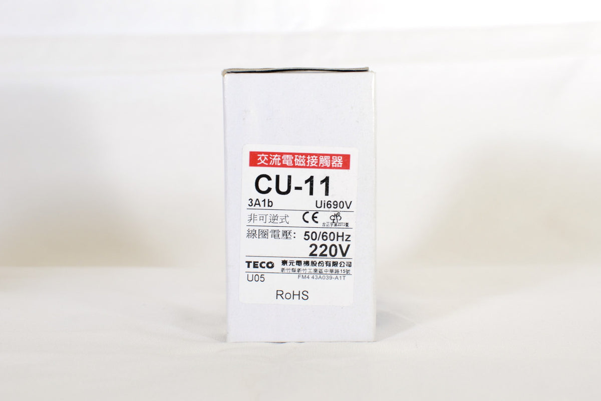 TECO CU-11 Magnetic Contactor, 24A, 3 phase, 220V coil, 3A1b, Normally Closed