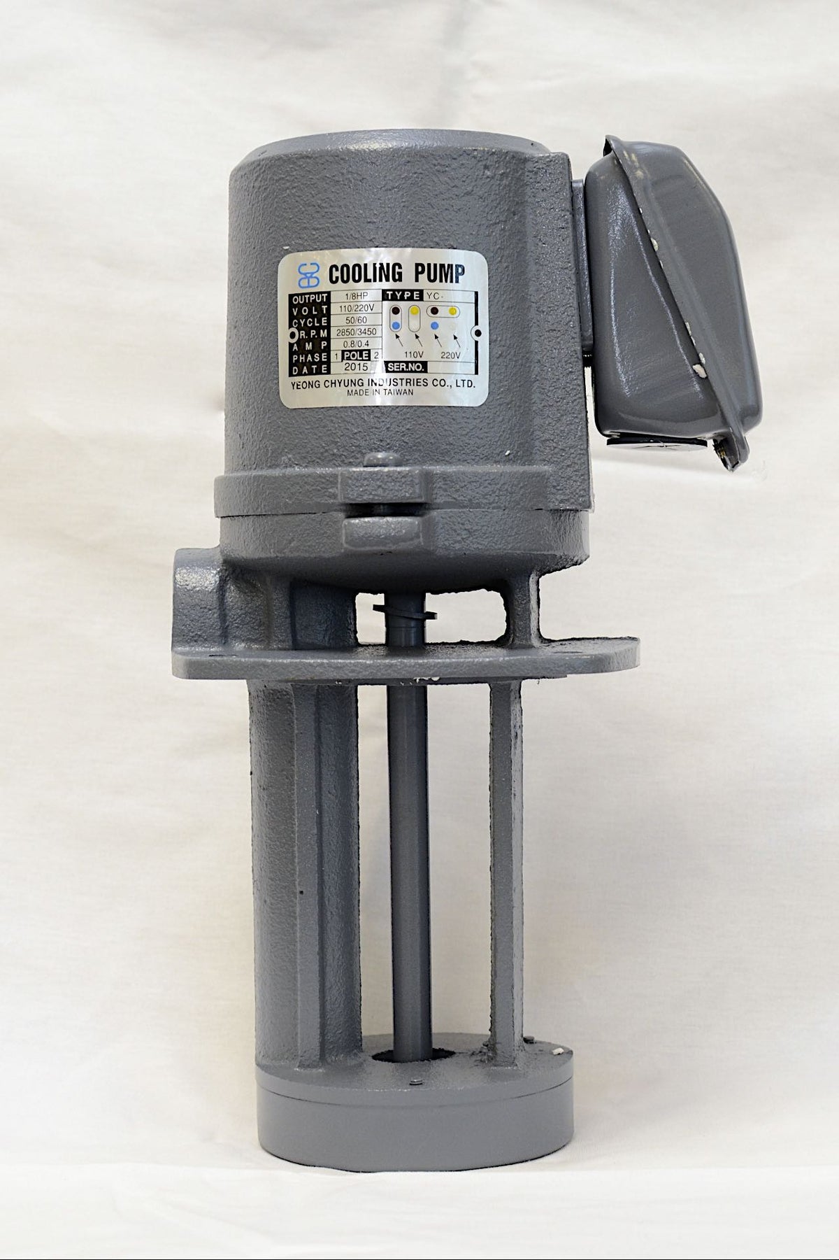 1/8 HP Cast Iron Immersion Coolant Pump, 110/220V, 1PH, Length 5" (130mm) YC