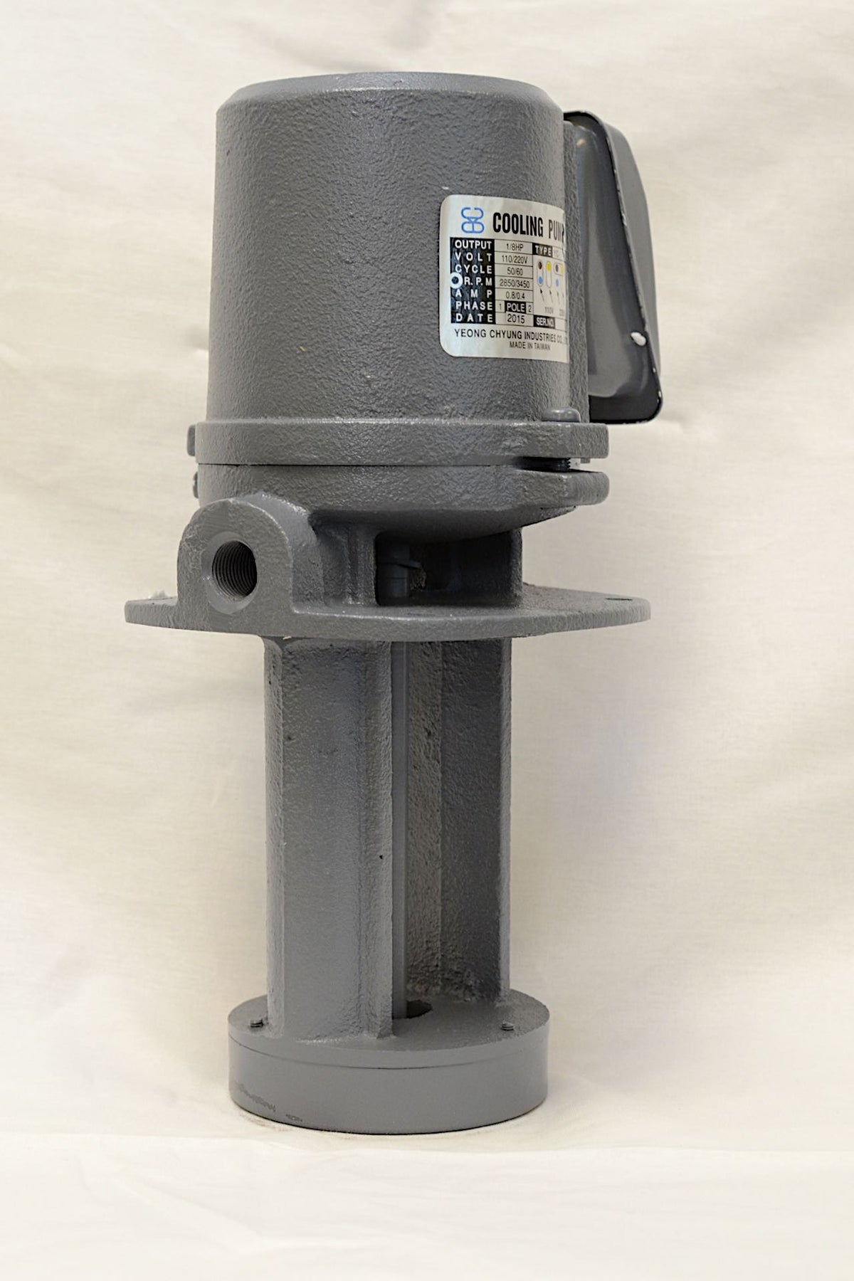 1/8 HP Cast Iron Immersion Coolant Pump, 110/220V, 1PH, Length 5" (130mm) YC