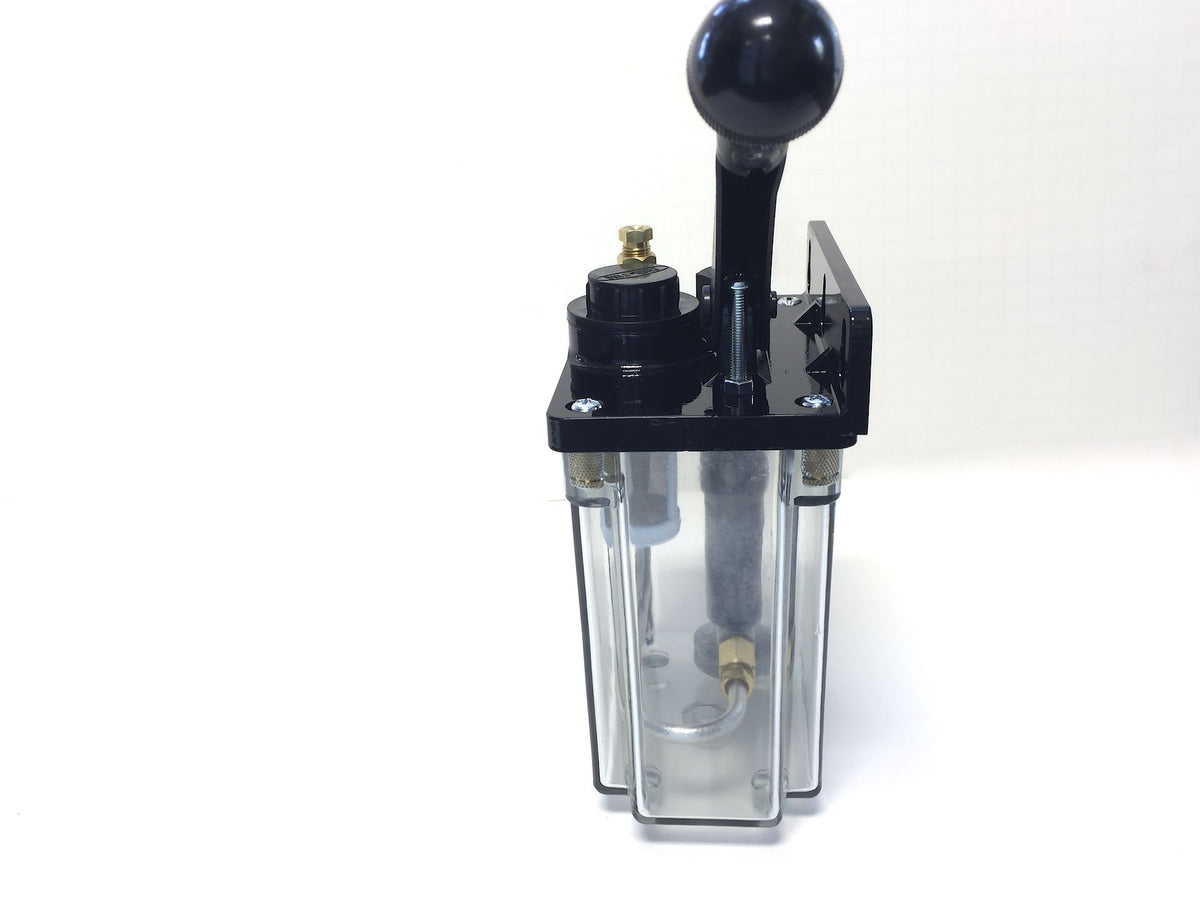 1 liter BIJUR-style Lubrication Unit for Bridgeport, CKE-8 Oil Pump, Left Hand