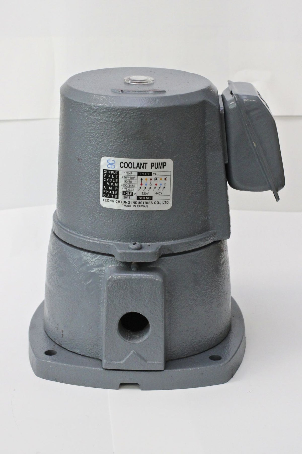 1/4 HP Cast Iron Suction-Type Coolant Pump, 220V/440V, 3PH, 1/2" NPT outlet YC