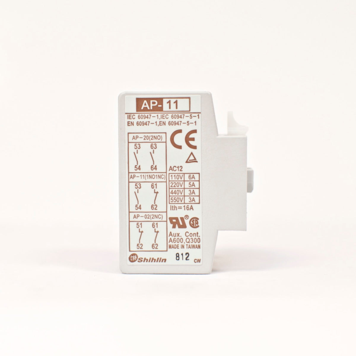 Shihlin Auxiliary contact Block AP-11S for Shihlin Contactors