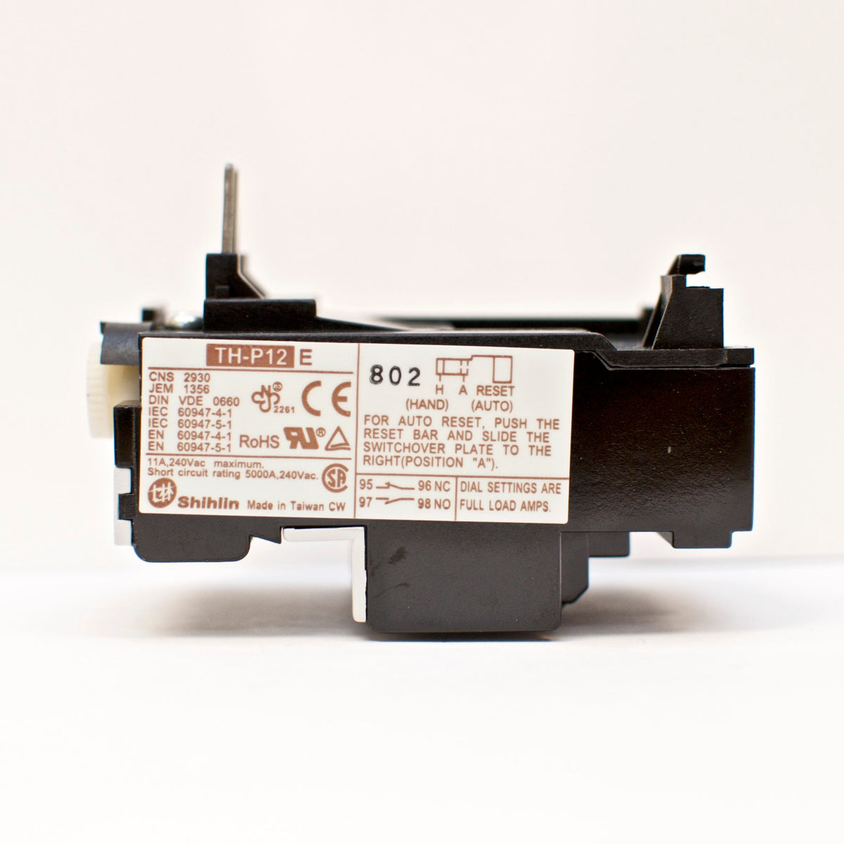 Shihlin TH-P12E 3.3A thermal overload relay, Amp range: 2.5 ~ 4.1A TH-P12ES