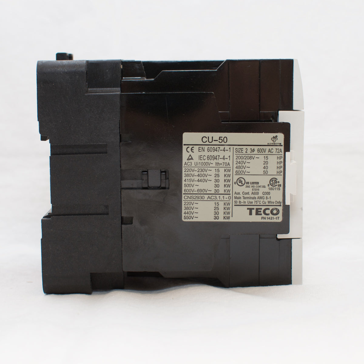 TECO CU-50 Magnetic Contactor, 24V Coil, 3A2a2b (replaces TAIAN CN-50)