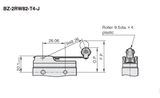 Yamatake / AZBIL BZ-2RW82-T4-J Basic Limit Switch, Roller Lever