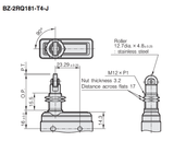 Yamatake / AZBIL BZ-2RQ181-T4-J Basic Limit Switch, Cross Roller Plunger