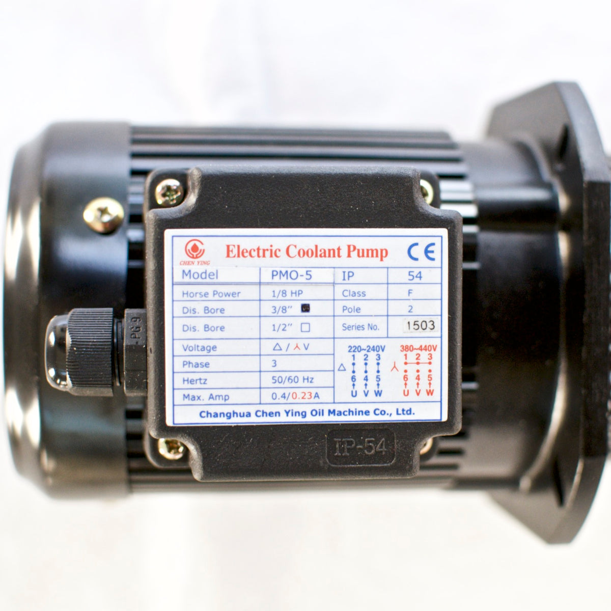 1/8 HP Filtered Coolant Pump, 220V/440V, 3PH, 150mm (6"), Chen Ying PMO-5