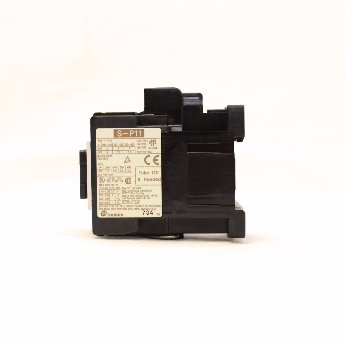 Shihlin Magnetic Contactor S-P11 3A1b (Normally Closed) Coil: 110V