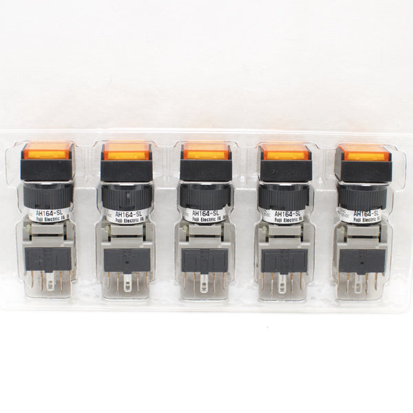FUJI AH164-SLO11E3 Orange Pushbutton Command Switch 24VDC LED (Pack of 5)