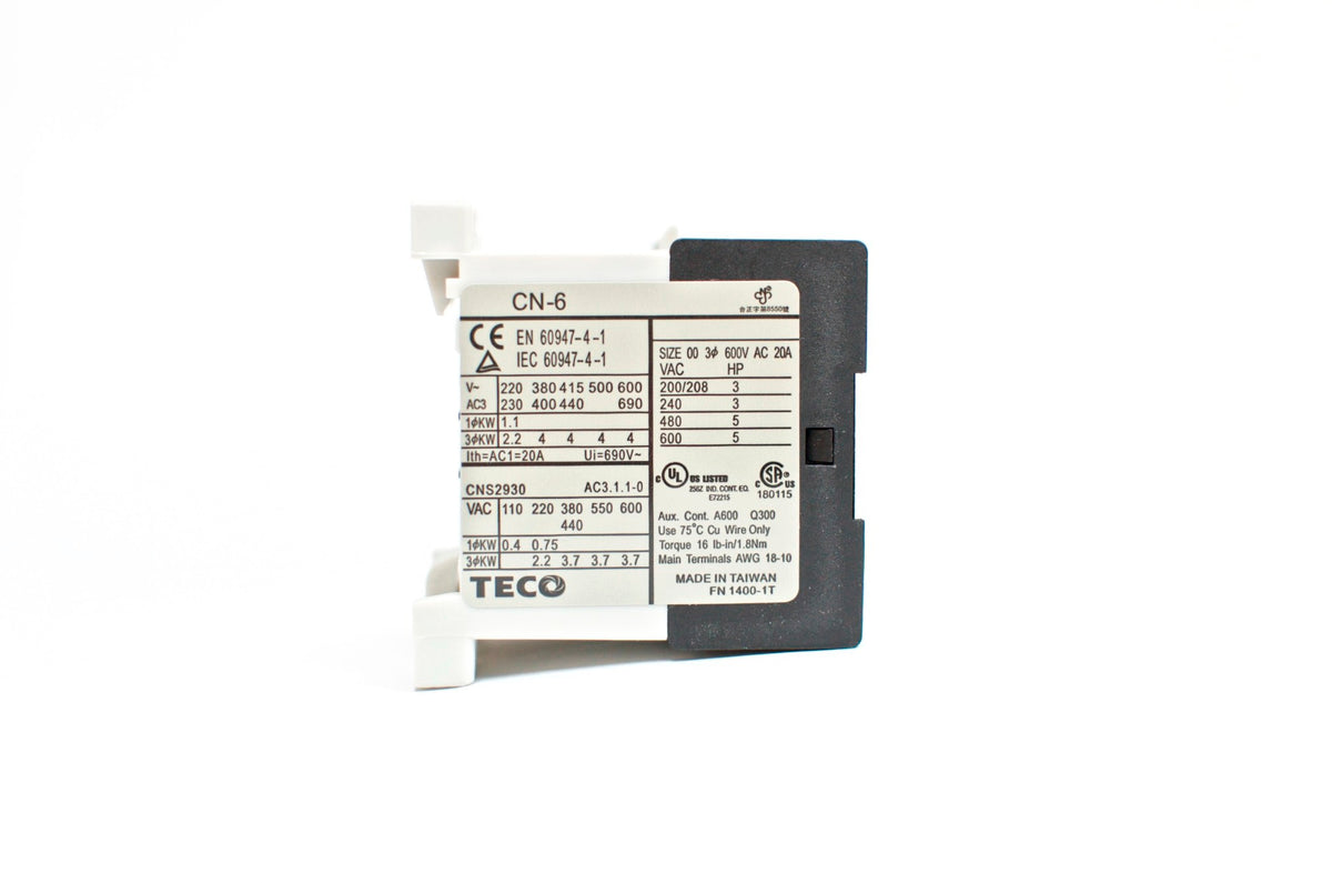 TECO CN-6 magnetic contactor, 110V coil, 3A1a NO