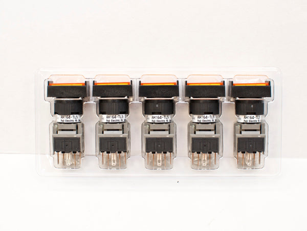FUJI AH164-TL5O11E3 Orange Pushbutton Command Switch 24VDC LED (Pack of 5)