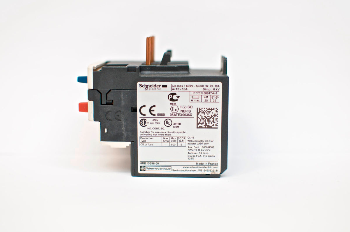 Schneider TeSys LR3D 21, thermal overload relay, 12~18 A, class 10A