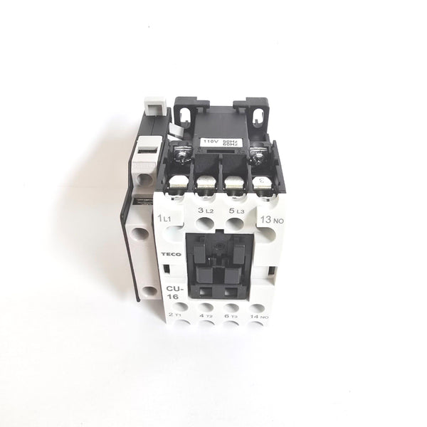 TECO CU-16 Magnetic Contactor, 110VAC Coil Voltage, 3A1a+1b Contacts NO + NC