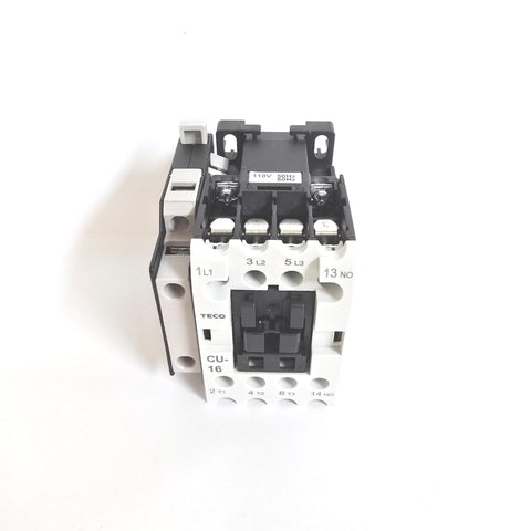 TECO CU-16 Magnetic Contactor, 110VAC Coil Voltage, 3A1a+1b Contacts NO + NC