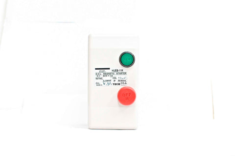 TECO HUEB-11K Start/Stop Enclosed Motor Starter 110VAC, 3ph, 4.5~6.3A