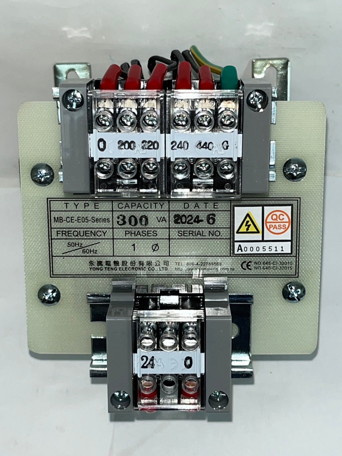 300VA Transformer 1PHASE INPUT: 200/220/240/440V YONG TENG