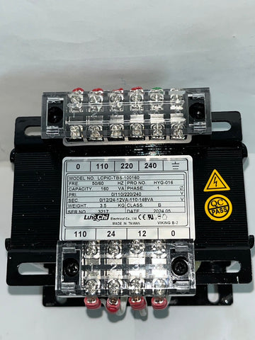 160VA Transformer 1PHASE INPUT: 110/220/240V OUTPUT: 12/24/110V HYG-016