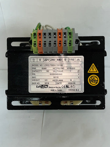 160VA Transformer 1PHASE P: 220/240/440V S: 24/110V HYG-022(same as YG034)