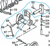 S2A-HA#86~#102 (except #91~100) Feed Trip Handle and Cam Rod Sleeve Assembly