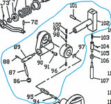 S2A-HA#86~#102 (except #92,93,100)Feed Trip Handle and Cam Rod Sleeve Assembly