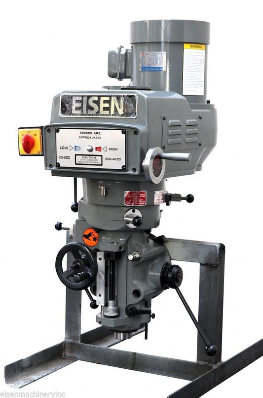 Eisen S-2AH milling machine head, R8 taper, 3 HP, 440V, 3-phase