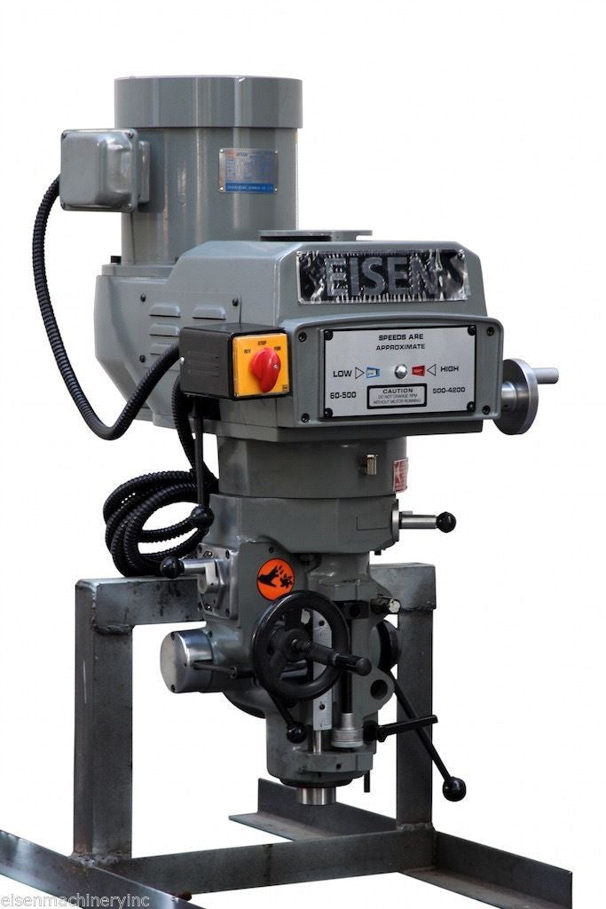 Eisen S-2AH milling machine head, R8 taper, 3 HP, 440V, 3-phase