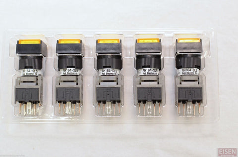 FUJI AH164-SL5Y11E3 Yellow Pushbutton Command Switch 24VDC LED (Pack of 5)