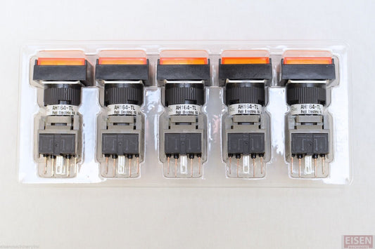 FUJI AH164-TLO11E3 Orange Pushbutton Command Switch 24VDC LED (Pack of 5)