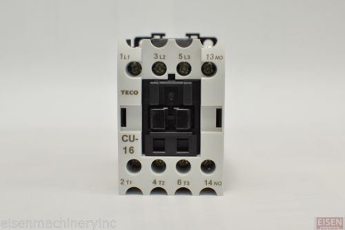 TECO CU-16 Magnetic Contactor, 30A, 3 Phase, 110V Coil 3A1a, N/O, Replaces CN-16