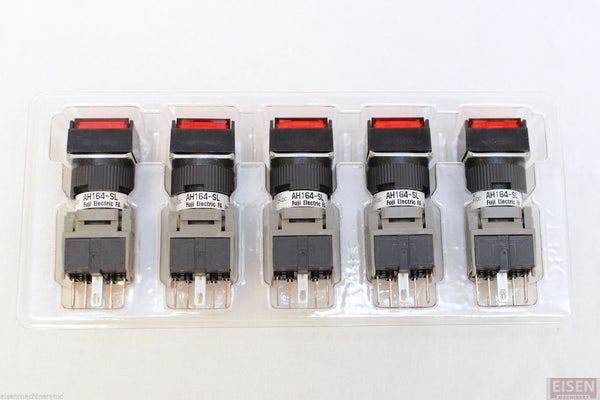 FUJI AH164-SLR11E3 Red Pushbutton Command Switch 24VDC LED (Pack of 5)