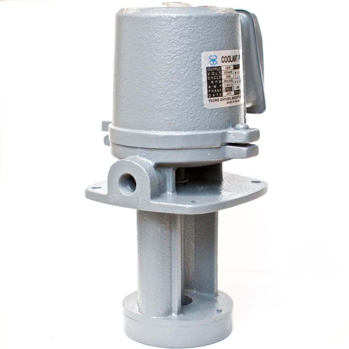 1/8 HP Coolant Pump, 220V/440V, 3PH, Shaft Length 4.3" (110mm) YC-8110-3