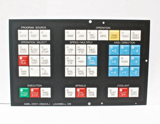 FANUC membrane keysheet keypad A98L-0001-0524#J LEADWELL OM