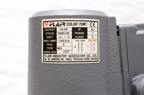 1/6 HP Machinery Coolant Pump,110V/220V, 1PH, Shaft 7" (180mm),MC-6180-1