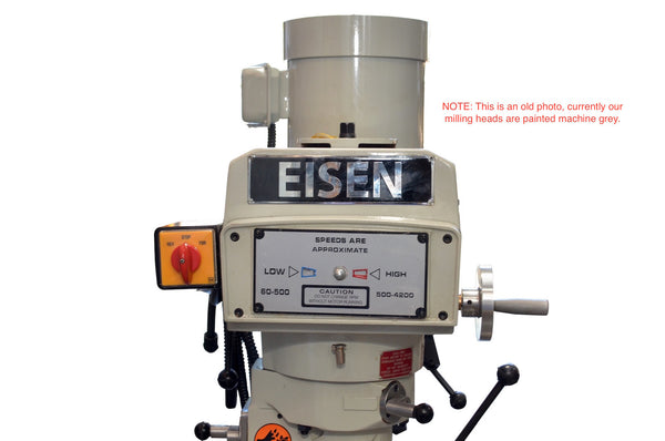 Eisen S-2AH-NT30 milling machine head, NT30 taper, 3 HP, 220/440V, 3-phase