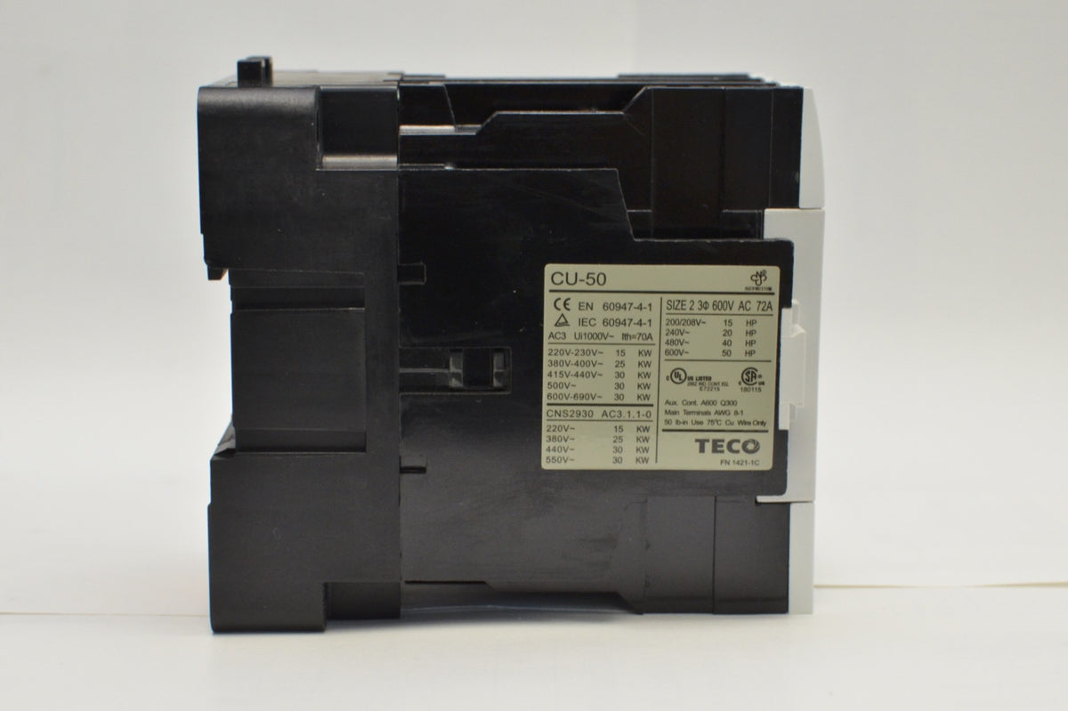 TECO CU-50 Magnetic Contactor, 72 Amp, 3 Phase, 110V Coil, 3A2a2b  (TAIAN CN-50)