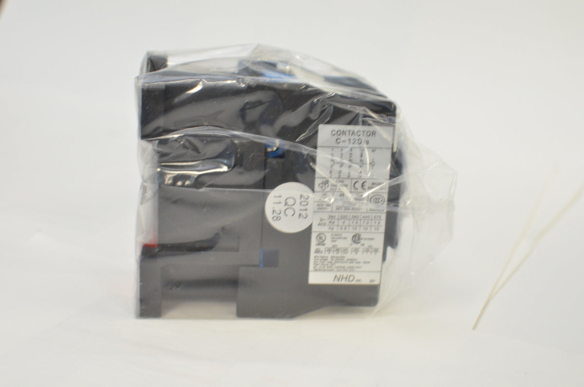 NHD C-12D10D7 magnetic contactor for 5.5HP motor, 110V coil, normally open