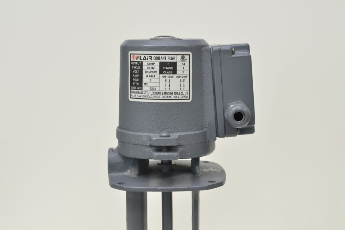 1/8 HP Machinery Coolant Pump, 110/220V, 1PH, 180mm (7") Shaft,MC-8180-1