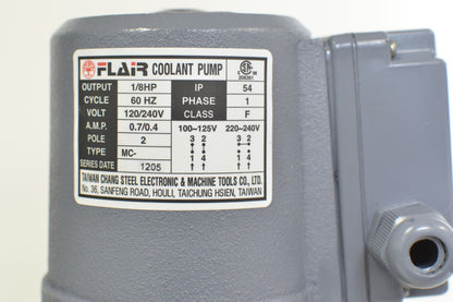 1/8 HP Machinery Coolant Pump, 110/220V, 1PH, 180mm (7") Shaft,MC-8180-1