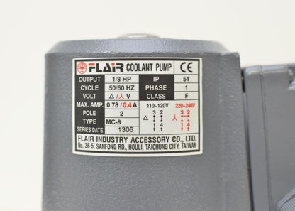 1/8 HP Machinery Coolant Pump, 110/220V, 1PH, Suction-type, CE, FLAIR MC-8000-1